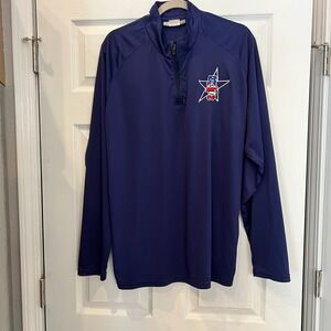 Boombah Pullover Polyester Jersey Navy Blue 1/4 Zip USA Star Graphic XL Mens